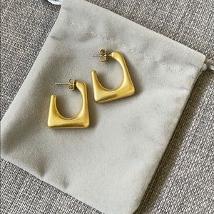 Madewell chunky gold square rectangular hoops
